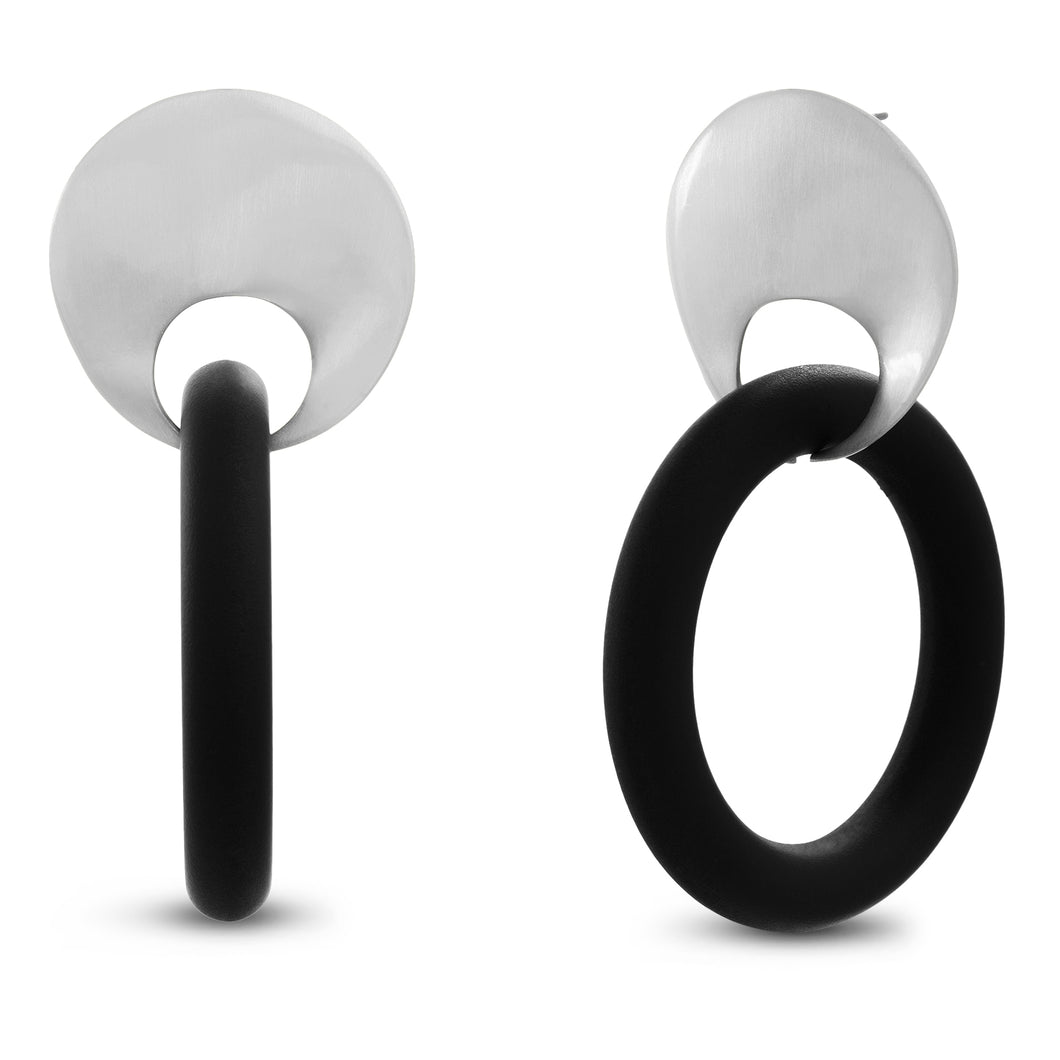 Disk Multi Tone Hoop Earring