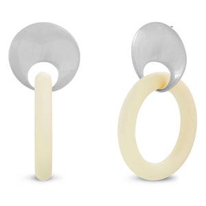 Disk Multi Tone Hoop Earring