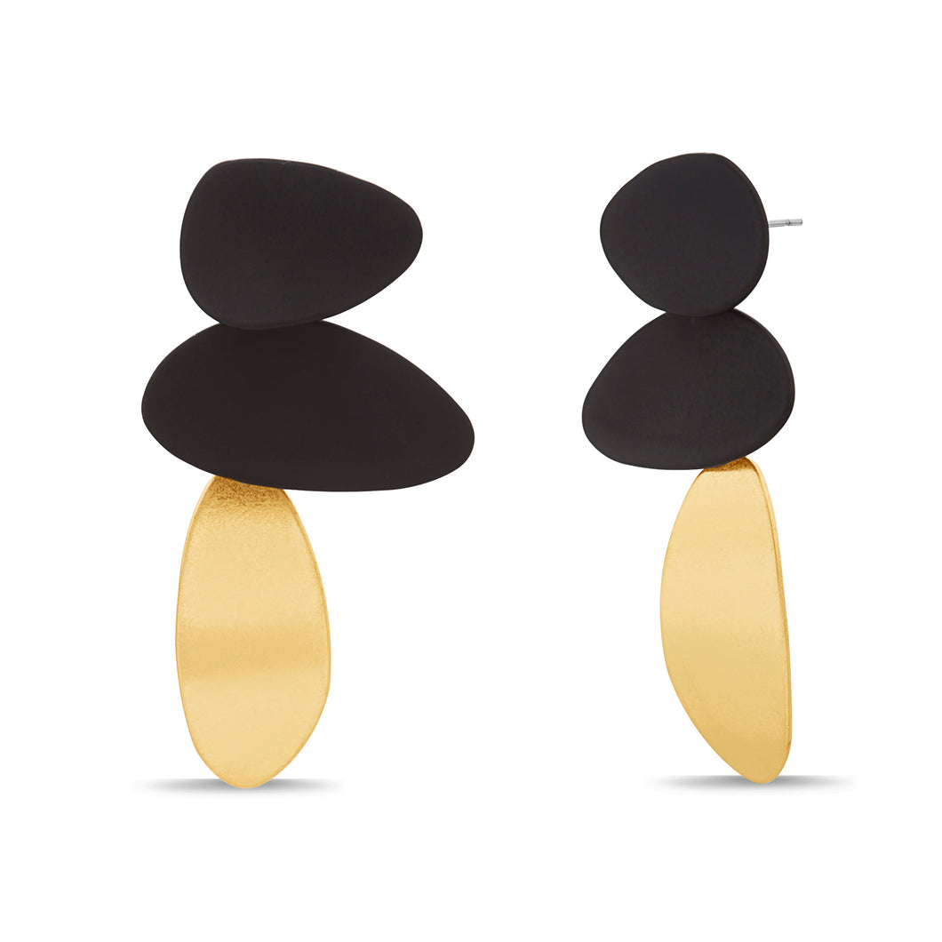 Multi Tone Leaf drop Earring